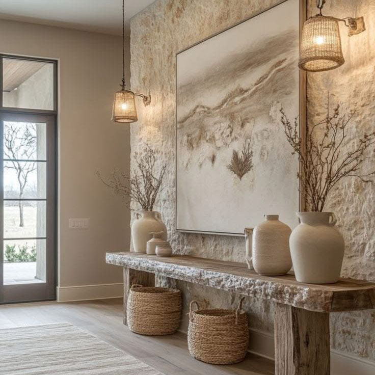 Salon style Japandi lumineux avec bois clair et ambiance minimaliste