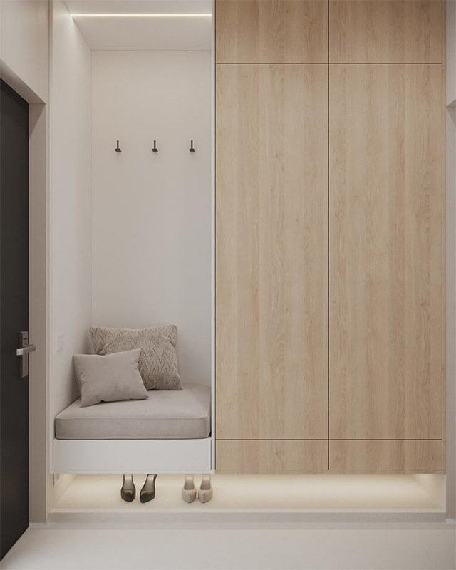 Rangement intégré sur-mesure - entrée fonctionnelle et design par ADJ Intérieurs